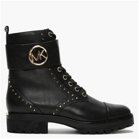 michael kors tatum ankle boot black|Tatum Leather Combat Boot .